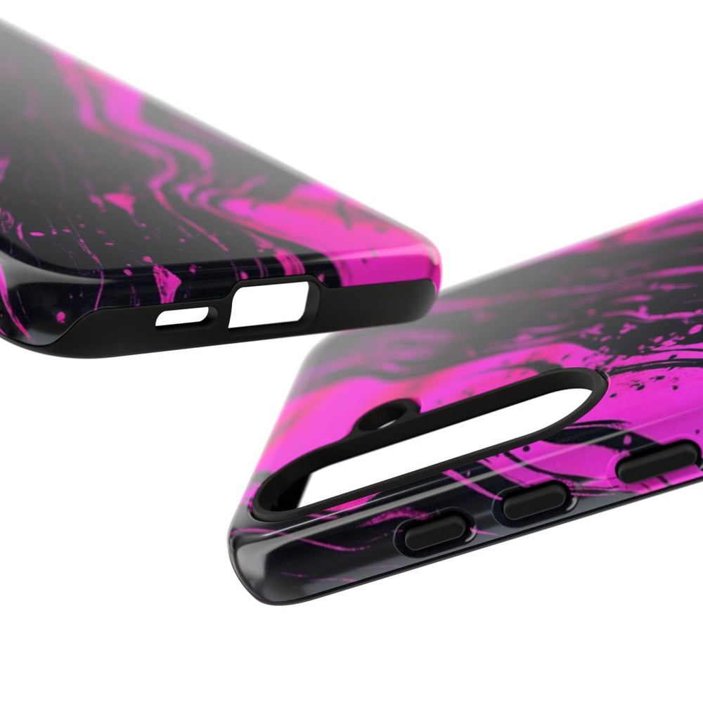 Neonroze en Zwart Abstract Patroon