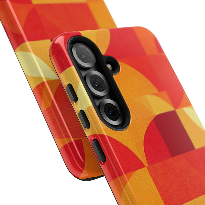 Geometrisch Rood- en Oranje-Patroon