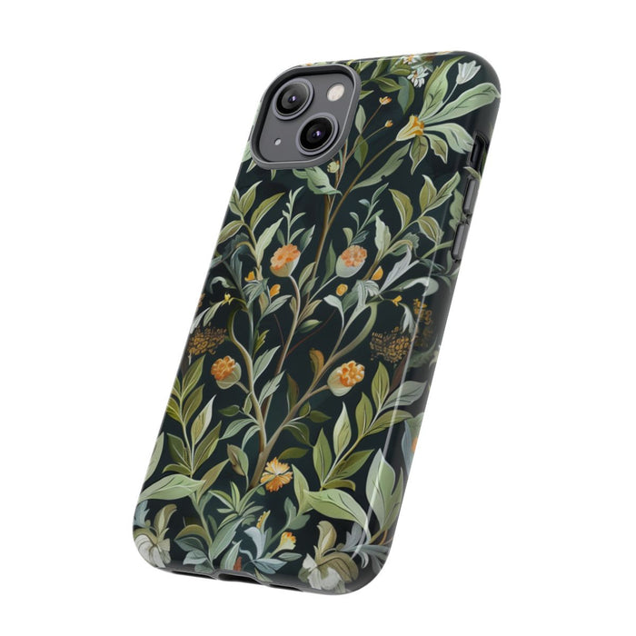 Gedetailleerde Botanische Illustratie met Oranje Bloemen