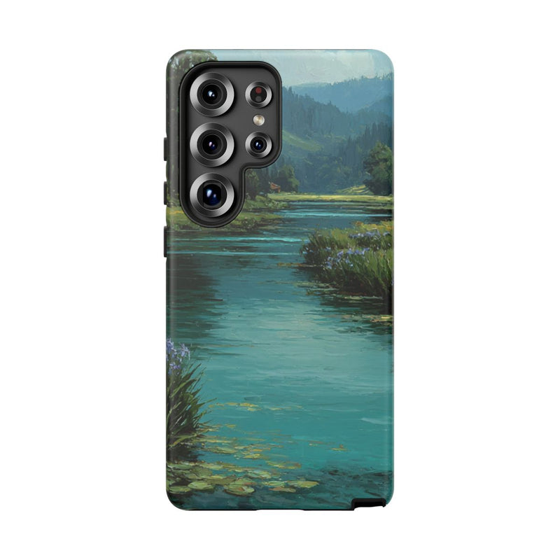 Blauwe Irisrivier in Landschap