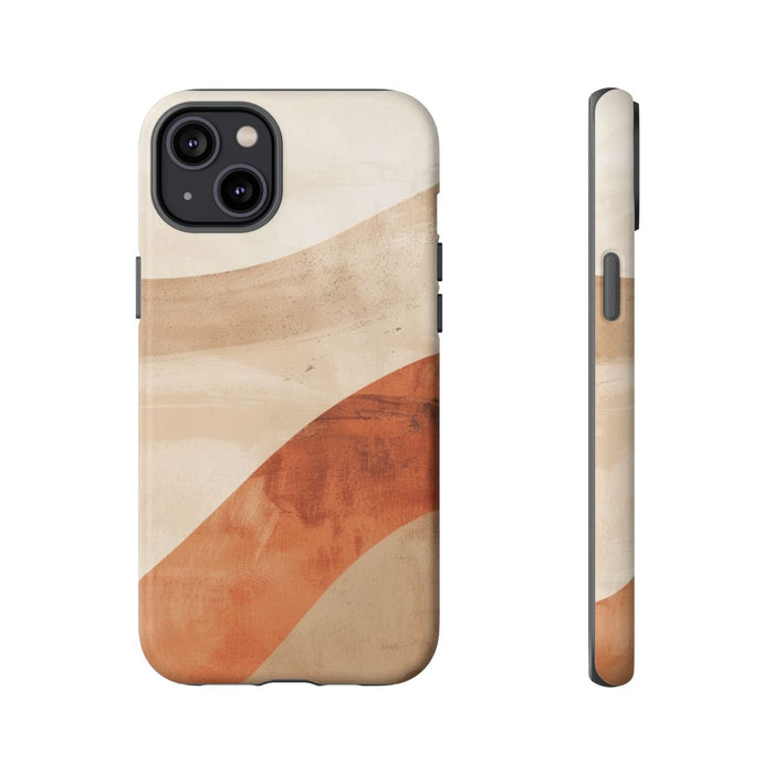 Abstracte Gebogen Terracotta- en Beigevormen