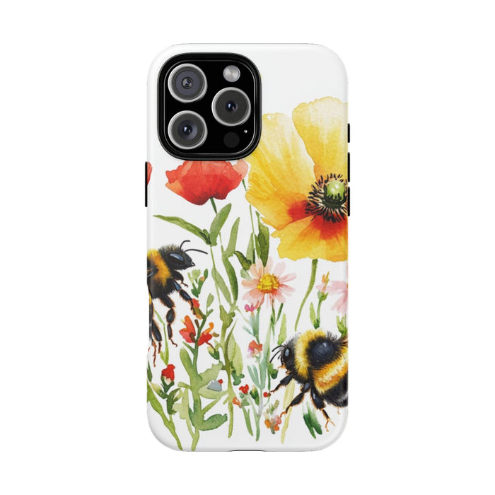 Aquarel Hommels en Wilde Bloemen