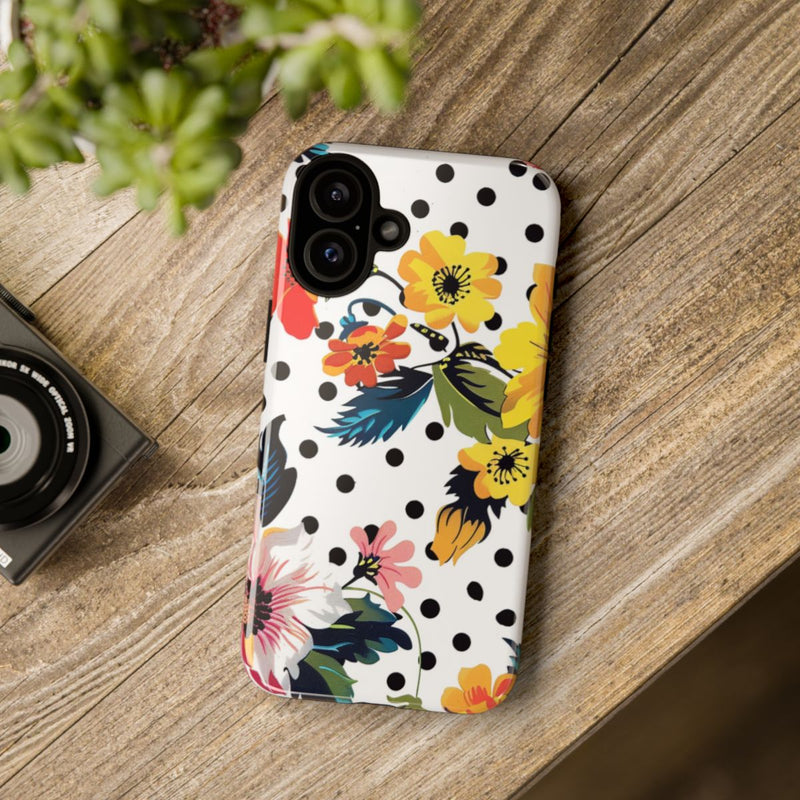 Kleurrijk Bloemenpatroon met Polkadots