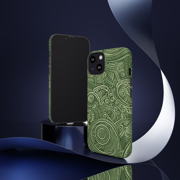 Abstract Groen Tribal Doodle Patroon