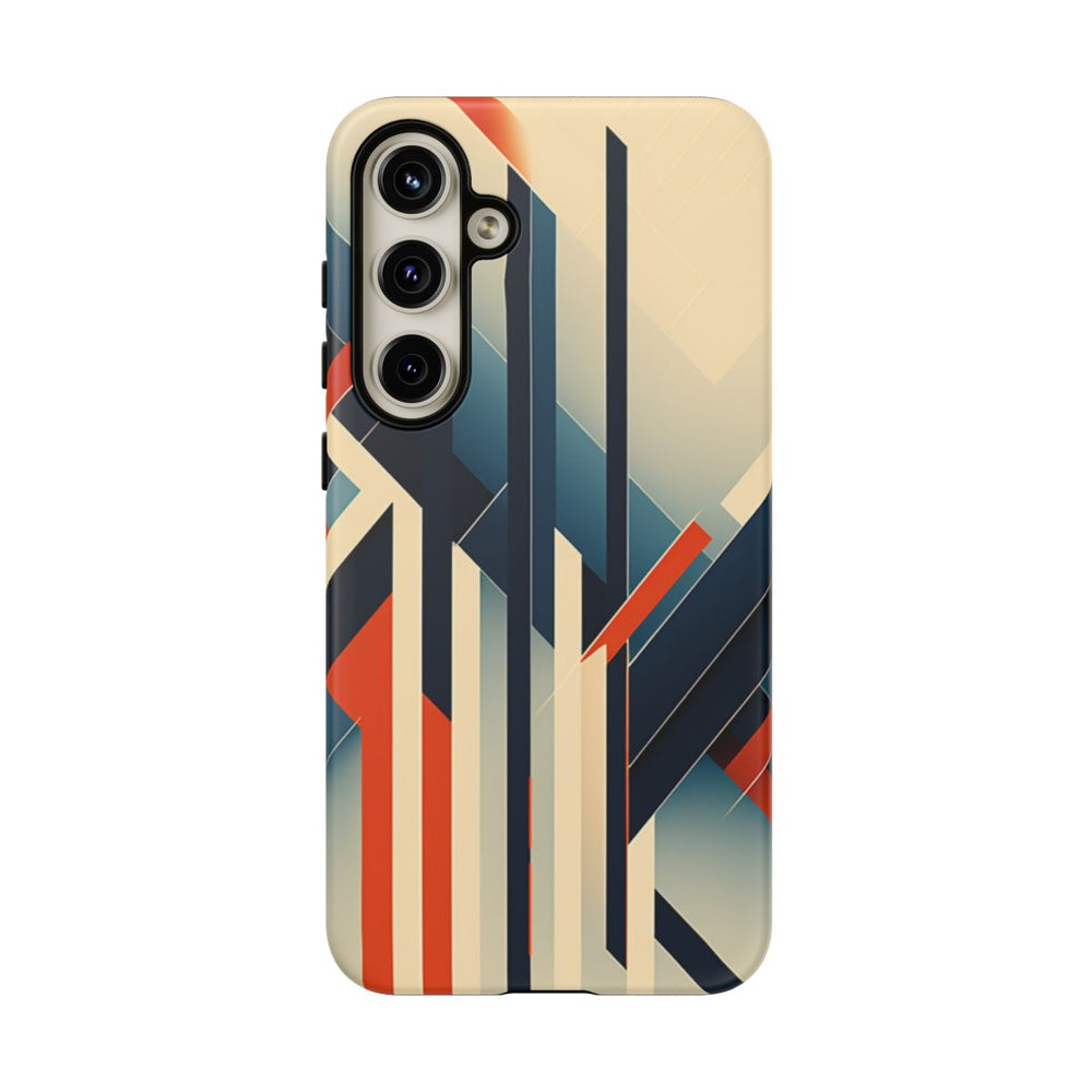 Geometrisch Abstracte Lijnen in Oranje en Blauw