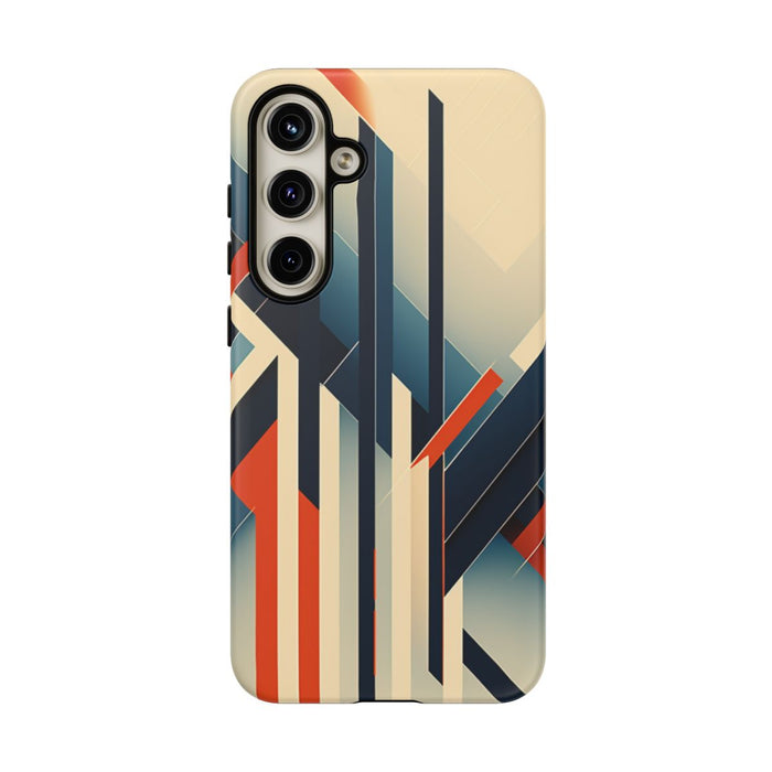 Geometrisch Abstracte Lijnen in Oranje en Blauw