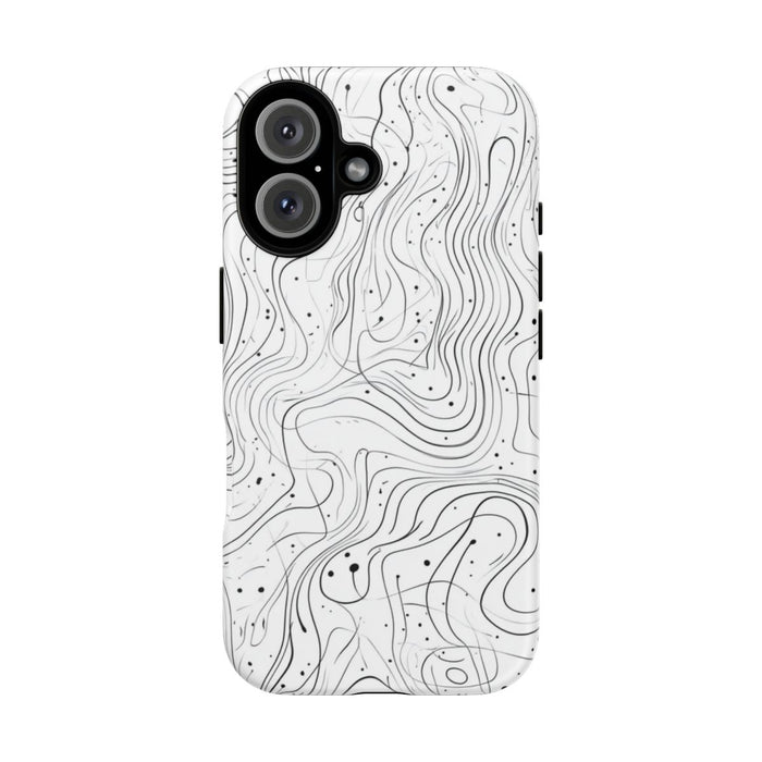 Abstract Zwart-Wit Golvend Lijnenpatroon