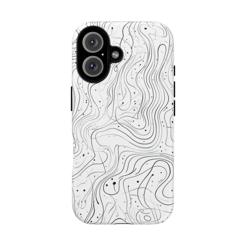 Abstract Zwart-Wit Golvend Lijnenpatroon
