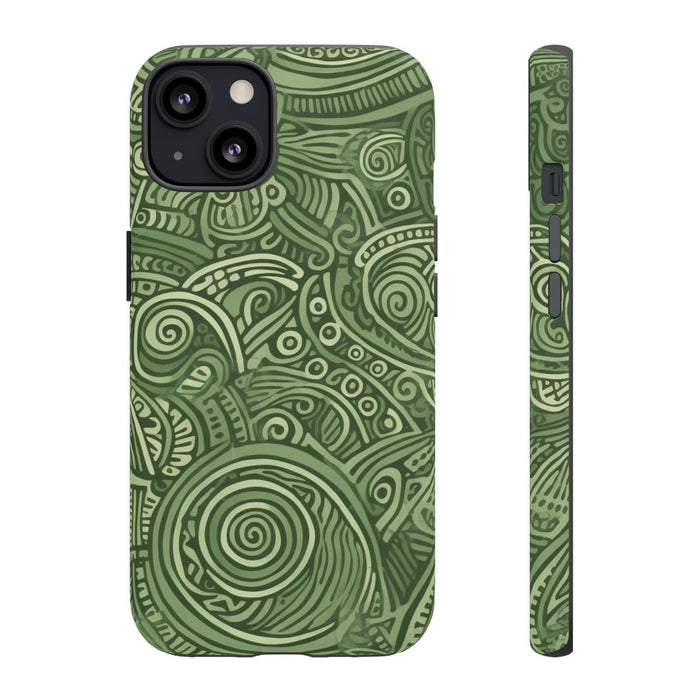 Abstract Groen Tribal Doodle Patroon
