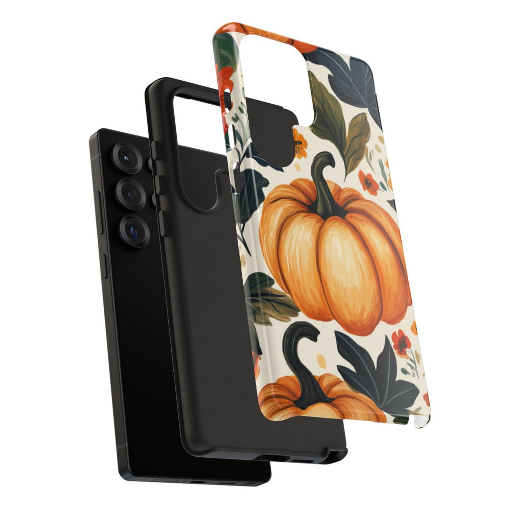 Herfst Pompoen en Bloemenpatroon