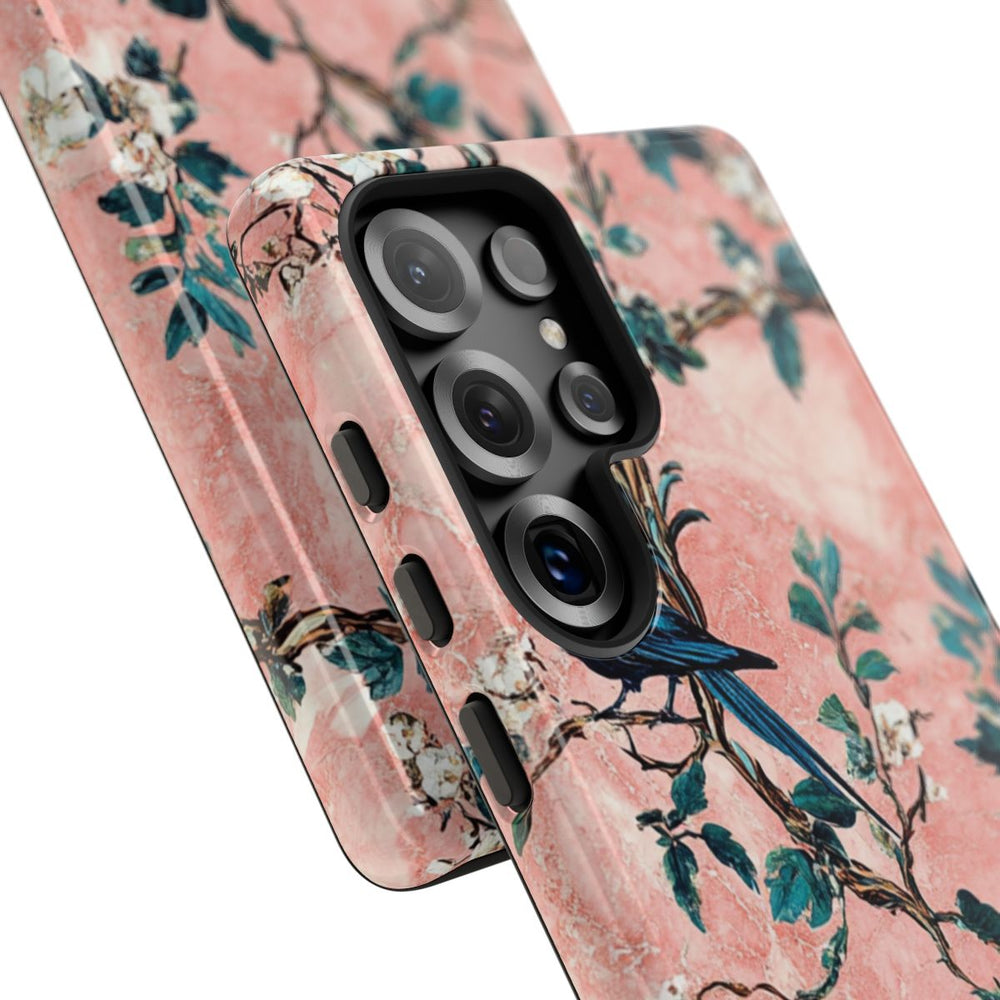 Exotische Vogels en Bloemen op Roze Marmer