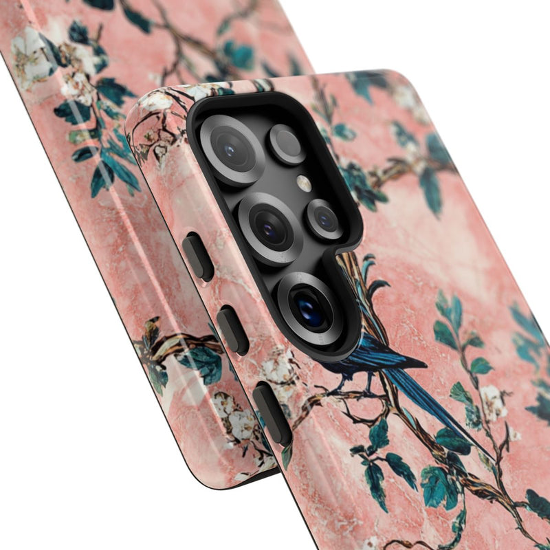 Exotische Vogels en Bloemen op Roze Marmer