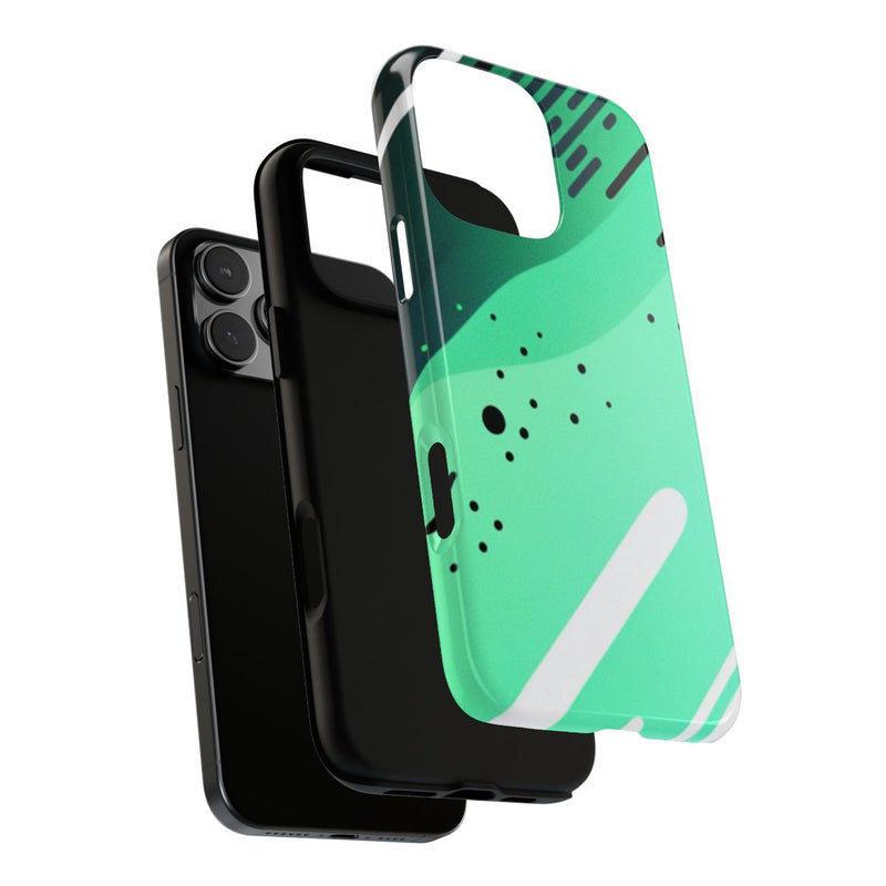 Geometrisch Groen-Zwart Abstract Patroon