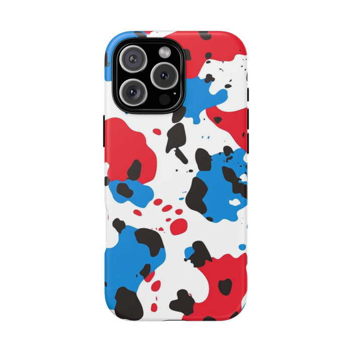 Rood-Blauw Abstract Vlekkenpatroon