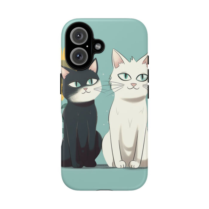 Twee Cartoonkatten met Zonnebloem