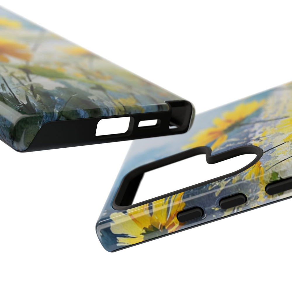 Gele Zonnebloemen in Pastelkleurig Landschap