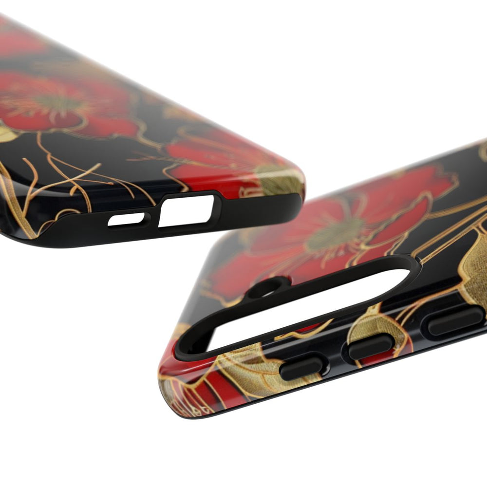 Rood-Gouden Bloemenpatroon