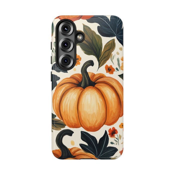 Herfst Pompoen en Bloemenpatroon