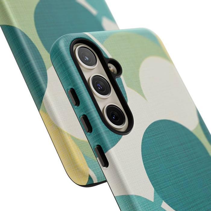 Retro Patroon met Blauwe en Gele Cirkels