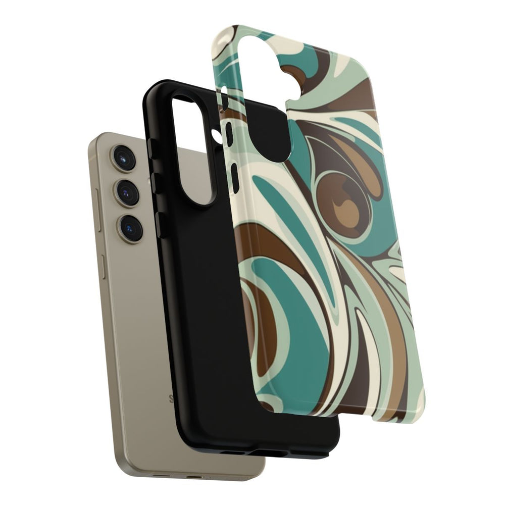 Abstracte Swirl in Teal en Bruin