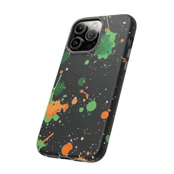 Groene en Oranje Verfspattenpatroon