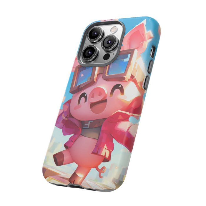 Vrolijk Roze Varkentje met Gekleurde Bril en Hoodie