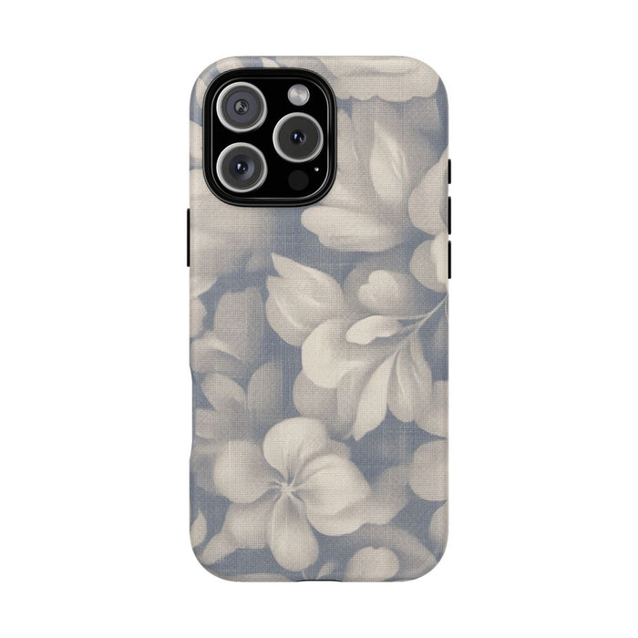 Vintage Bloemenpatroon in Blauw en Beige
