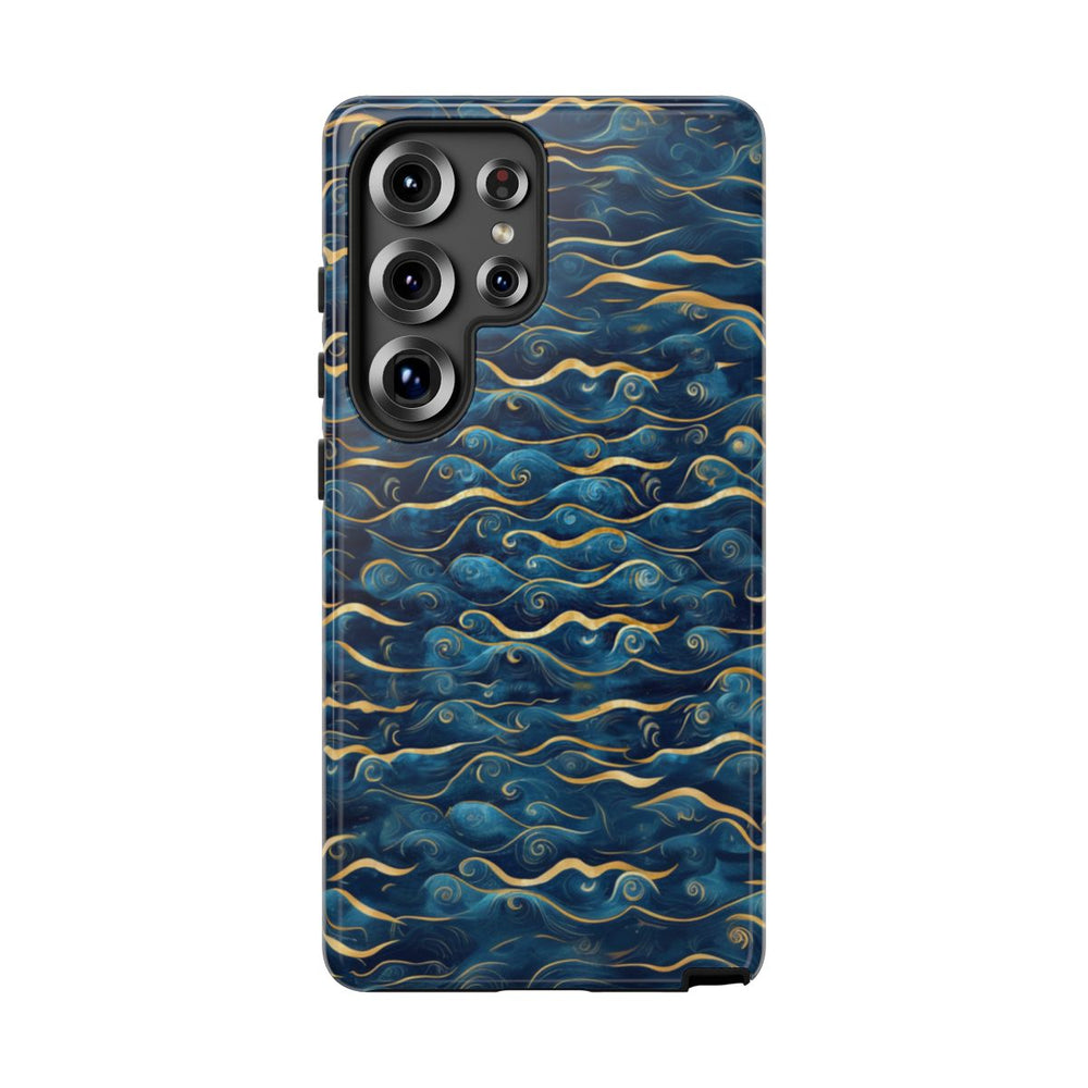 Blauw-Gouden Golfpatroon