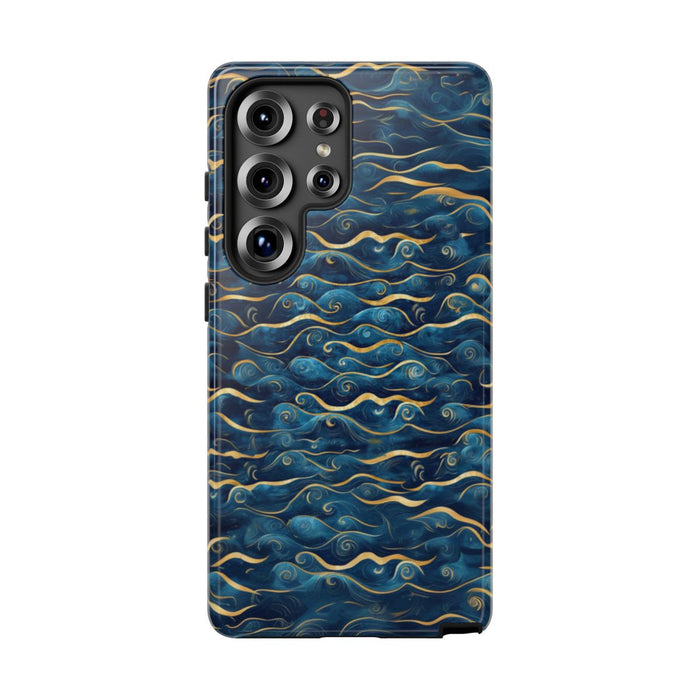 Blauw-Gouden Golfpatroon