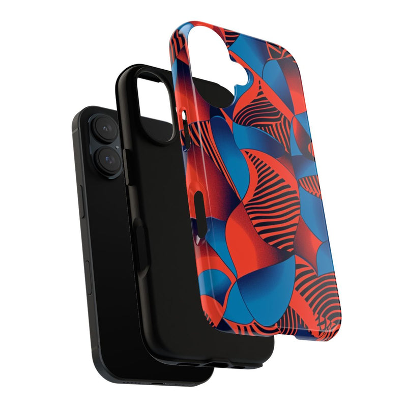 Levendig Rood-Blauw Abstract Patroon