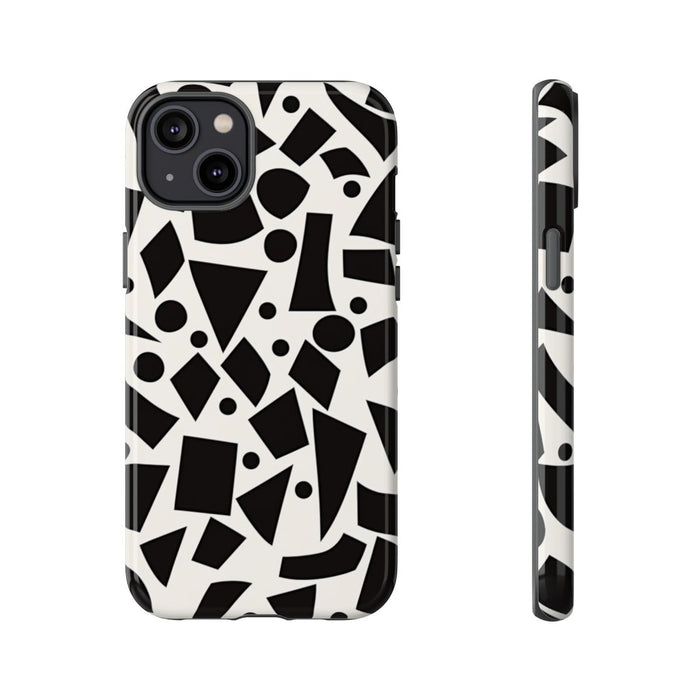 Zwart-Wit Geometrisch Abstract Patroon