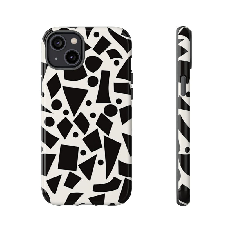 Zwart-Wit Geometrisch Abstract Patroon