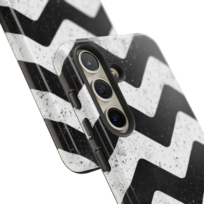 Zwart-Wit Zigzagpatroon met Vintage Effect