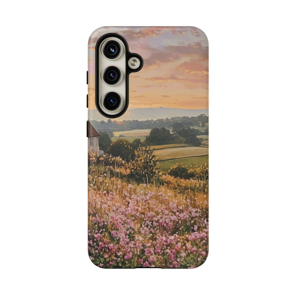 Landelijk Huisje met Roze Bloemen