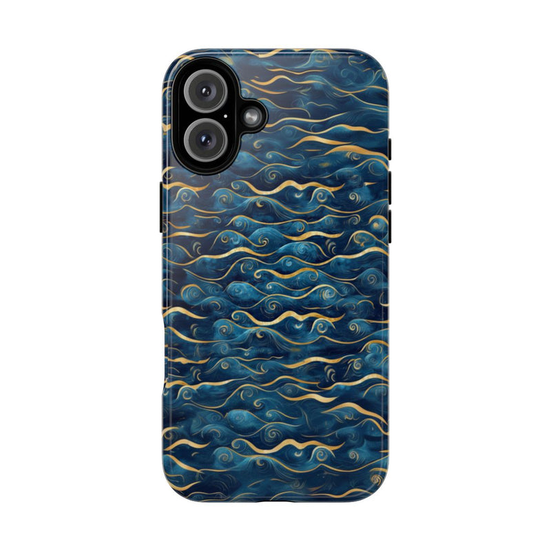 Blauw-Gouden Golfpatroon