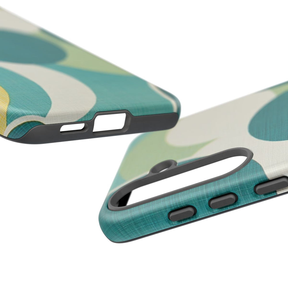 Retro Patroon met Blauwe en Gele Cirkels