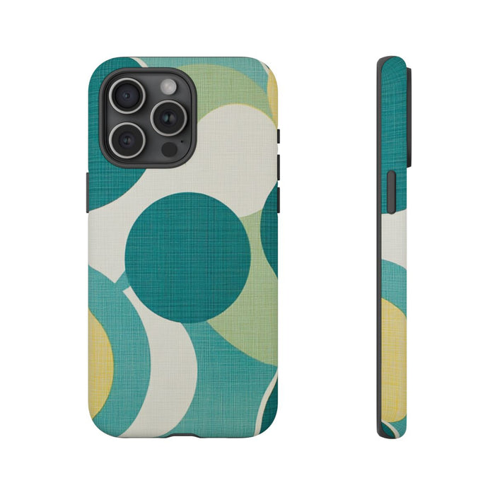 Retro Patroon met Blauwe en Gele Cirkels