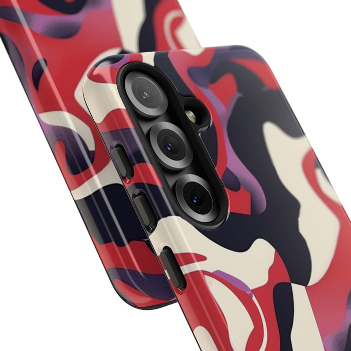 Abstract Rood-Zwart-Crème Patroon