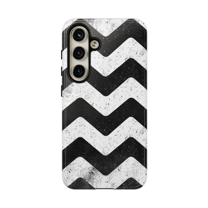 Zwart-Wit Zigzagpatroon met Vintage Effect