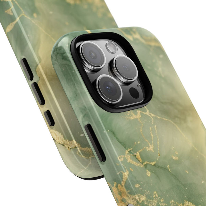 Groene en Gouden Marmer Abstract