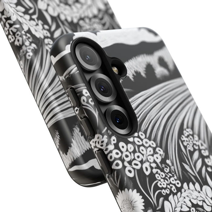 Zwart-Wit Folklore Bloemen en Landschap