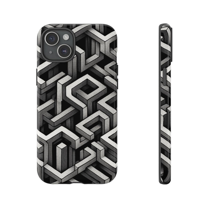 Monochrome Geometrisch Optisch Illusiepatroon