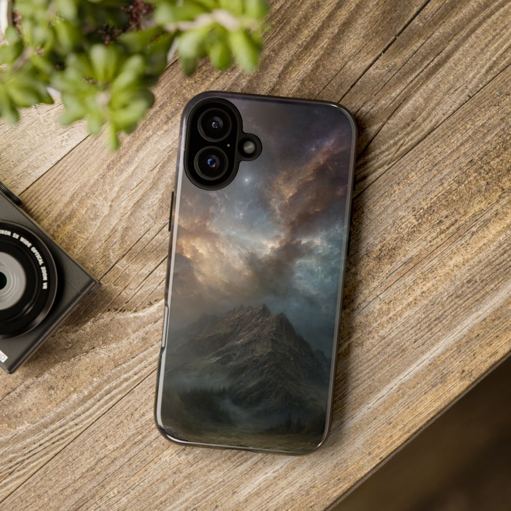 Majestueuze Bergtop Onder Indrukwekkende Nachtlucht