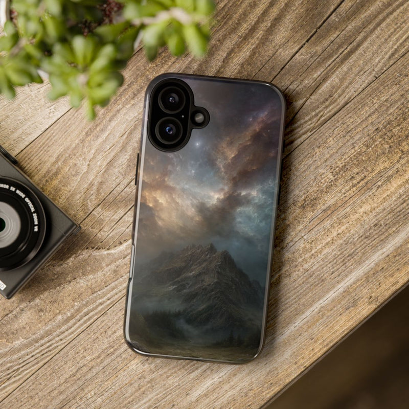 Majestueuze Bergtop Onder Indrukwekkende Nachtlucht