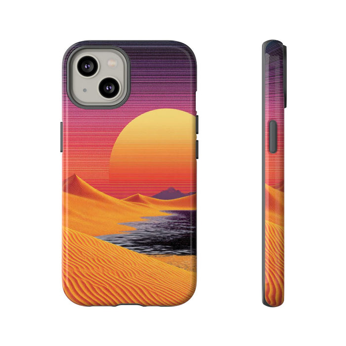 Zonsondergang boven Oranje Zandduinen met Retro Zon