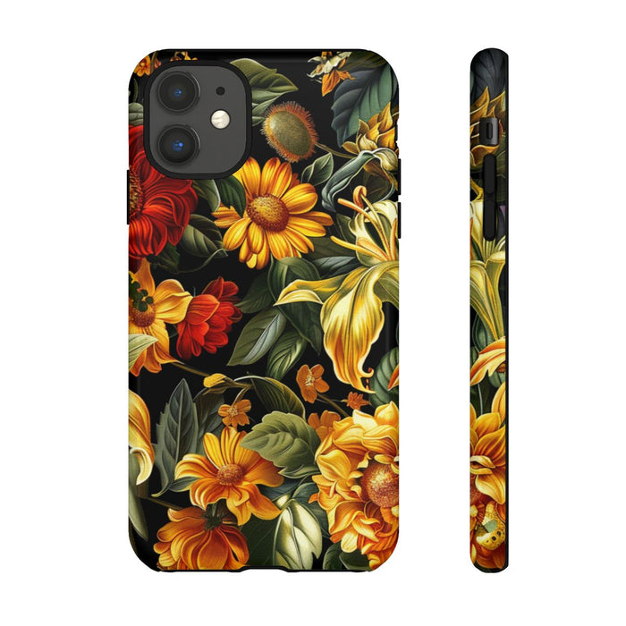 Vrolijk Gele en Rode Bloemenprint