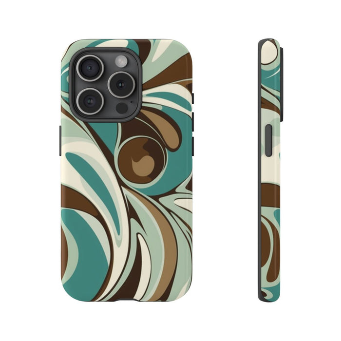 Abstracte Swirl in Teal en Bruin