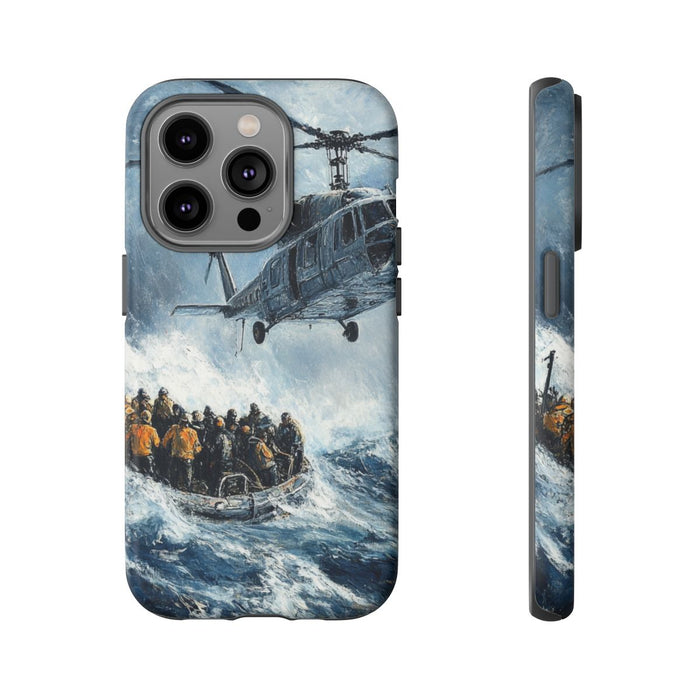 Helikopterredding op Zee Olieverfschilderij