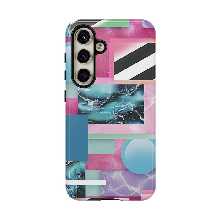 Abstract Geometrisch Patroon in Roze en Blauw