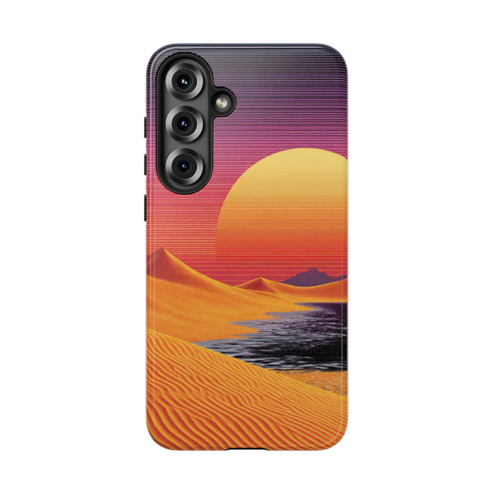 Zonsondergang boven Oranje Zandduinen met Retro Zon